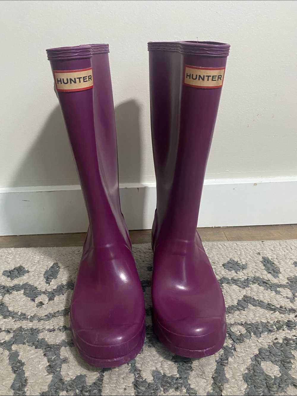Hunter Tall Purple kids Rain Boots size girls 4